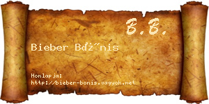 Bieber Bónis névjegykártya